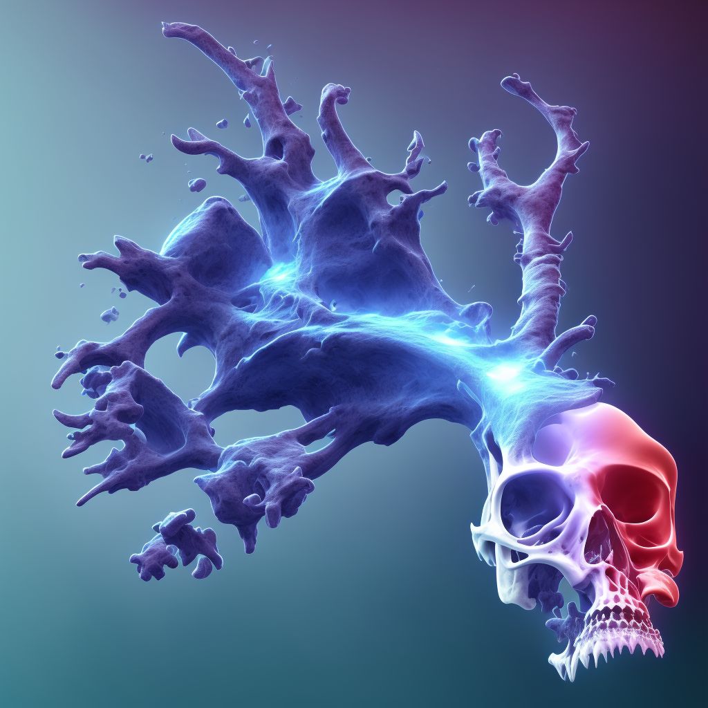 Nondisplaced fracture of neck of fifth metacarpal bone, right hand, sequela digital illustration
