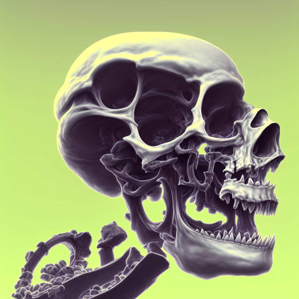 Displaced midcervical fracture of right femur, initial encounter for open fracture type IIIA, IIIB, or IIIC digital illustration