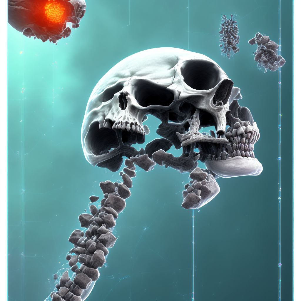 Displaced midcervical fracture of left femur, subsequent encounter for open fracture type I or II with malunion digital illustration