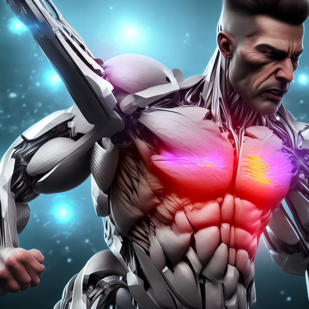Strain of muscle, fascia and tendon of unspecified hip, subsequent encounter digital illustration
