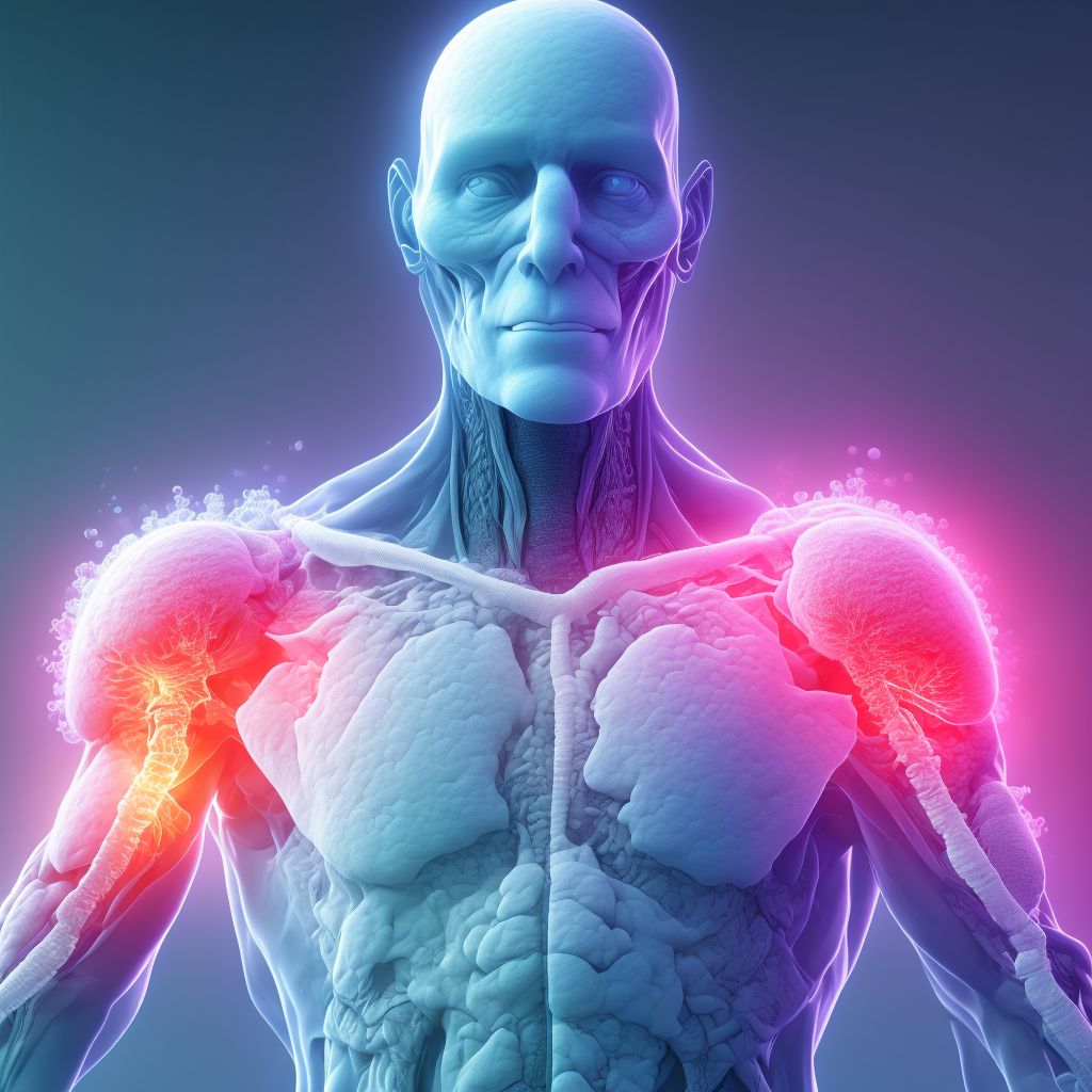Blister (nonthermal), right knee, sequela digital illustration