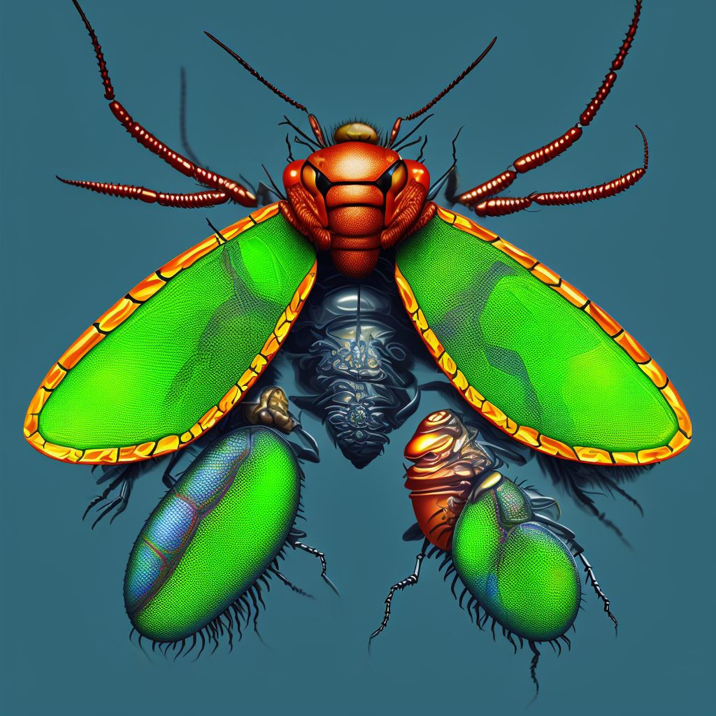 Insect bite (nonvenomous), left lower leg, sequela digital illustration