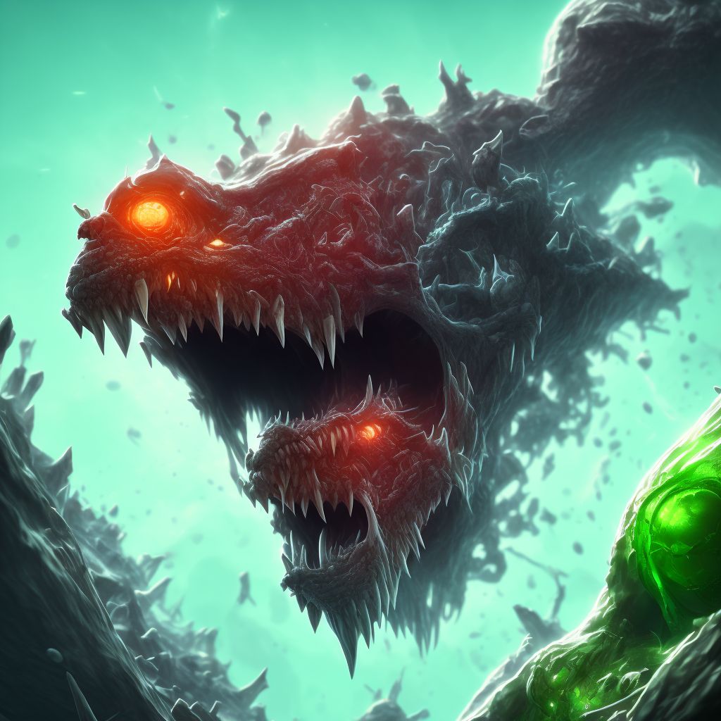 Open bite, right knee, initial encounter digital illustration