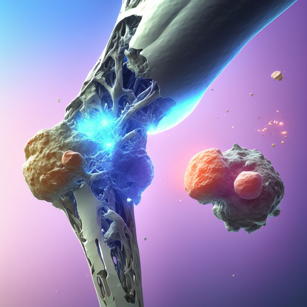 Nondisplaced fracture of right tibial tuberosity, subsequent encounter for open fracture type IIIA, IIIB, or IIIC with routine healing digital illustration