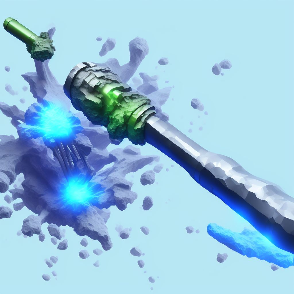 Unspecified fracture of shaft of right tibia, initial encounter for open fracture type IIIA, IIIB, or IIIC digital illustration