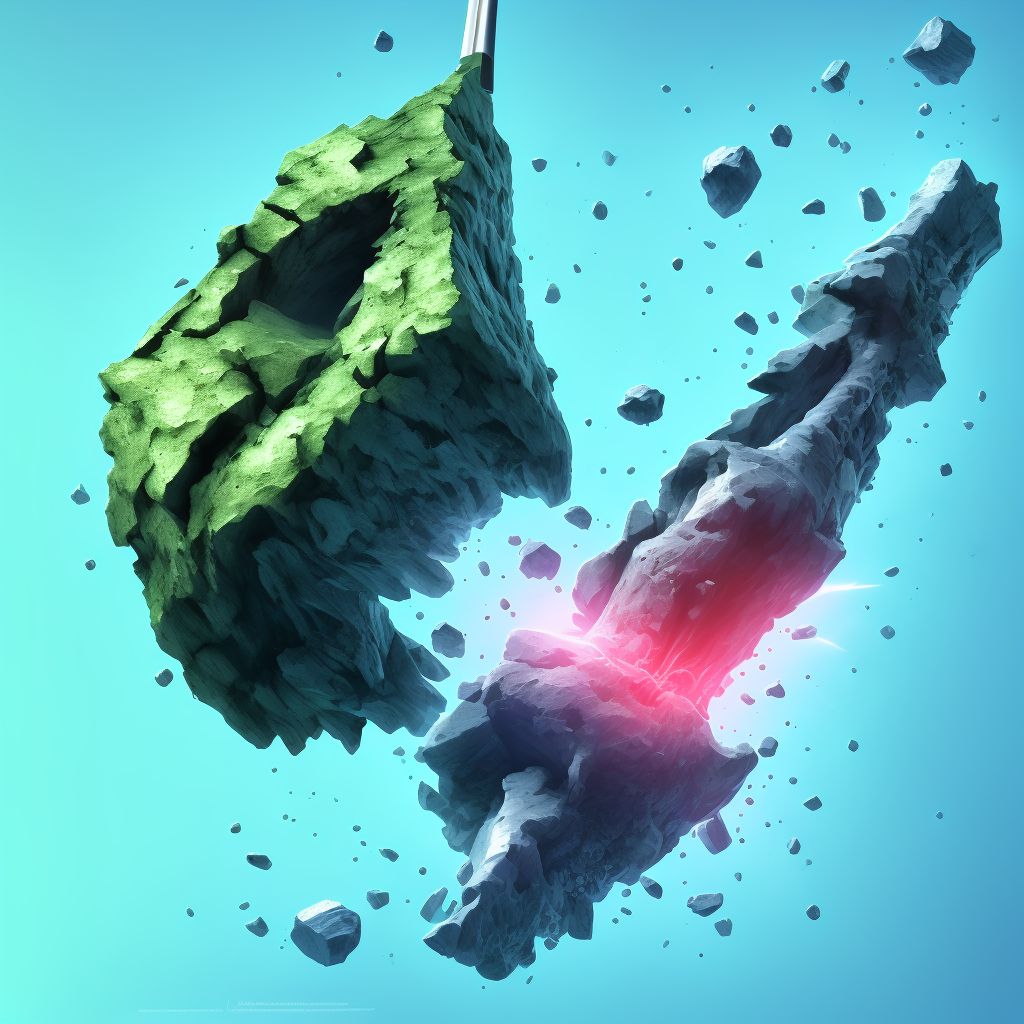 Unspecified fracture of shaft of unspecified tibia, subsequent encounter for closed fracture with nonunion digital illustration