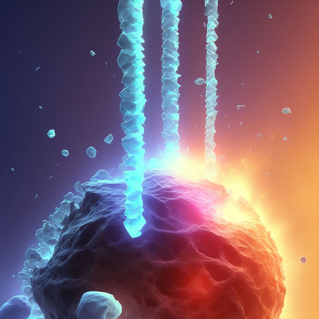 Nondisplaced transverse fracture of shaft of unspecified tibia, subsequent encounter for open fracture type I or II with routine healing digital illustration