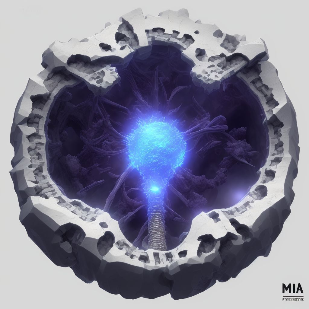 Nondisplaced oblique fracture of shaft of left tibia, subsequent encounter for open fracture type IIIA, IIIB, or IIIC with malunion digital illustration