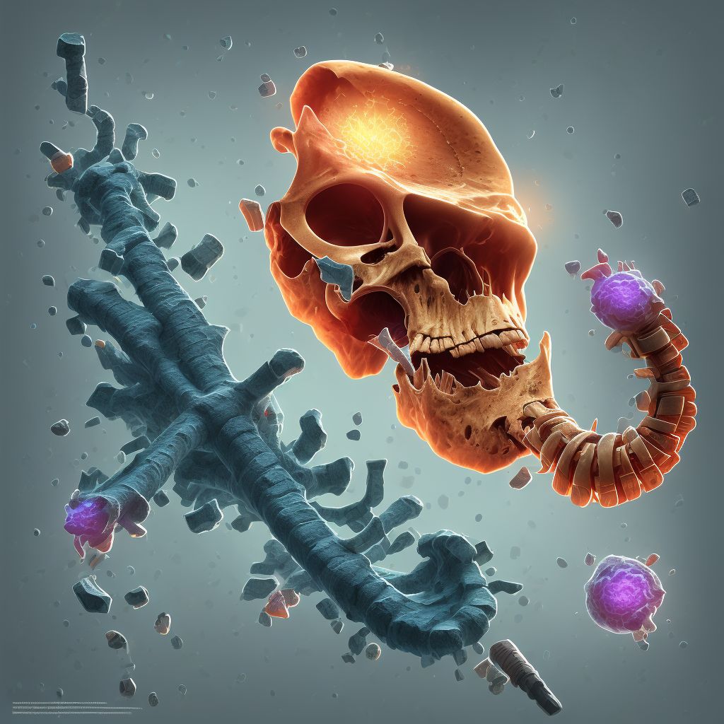 Nondisplaced oblique fracture of shaft of unspecified tibia, sequela digital illustration