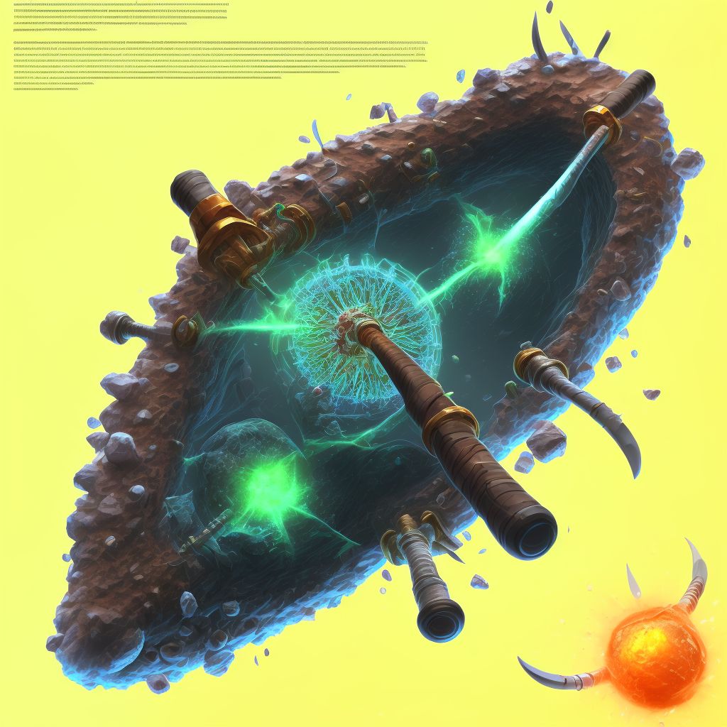 Displaced spiral fracture of shaft of left tibia, subsequent encounter for closed fracture with delayed healing digital illustration