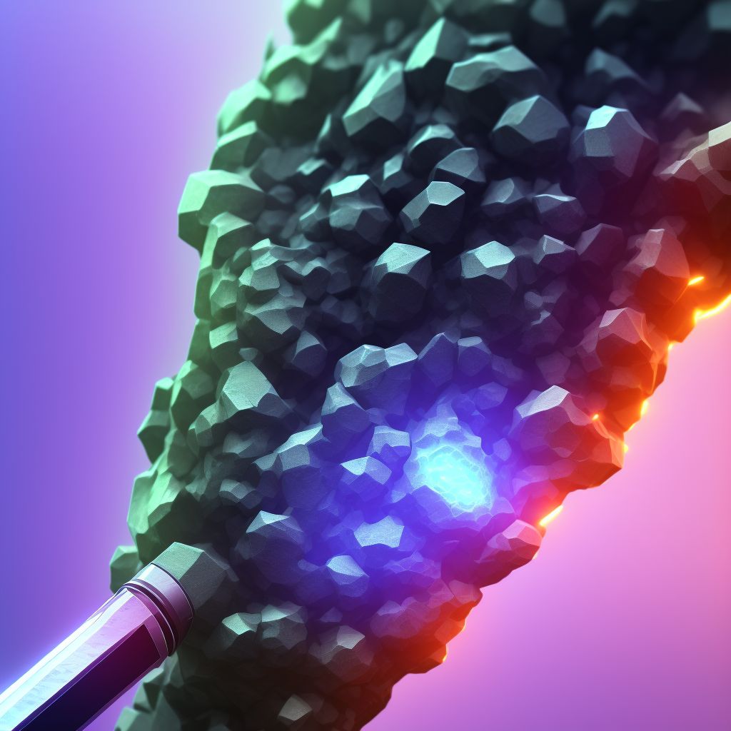 Displaced comminuted fracture of shaft of right tibia, sequela digital illustration