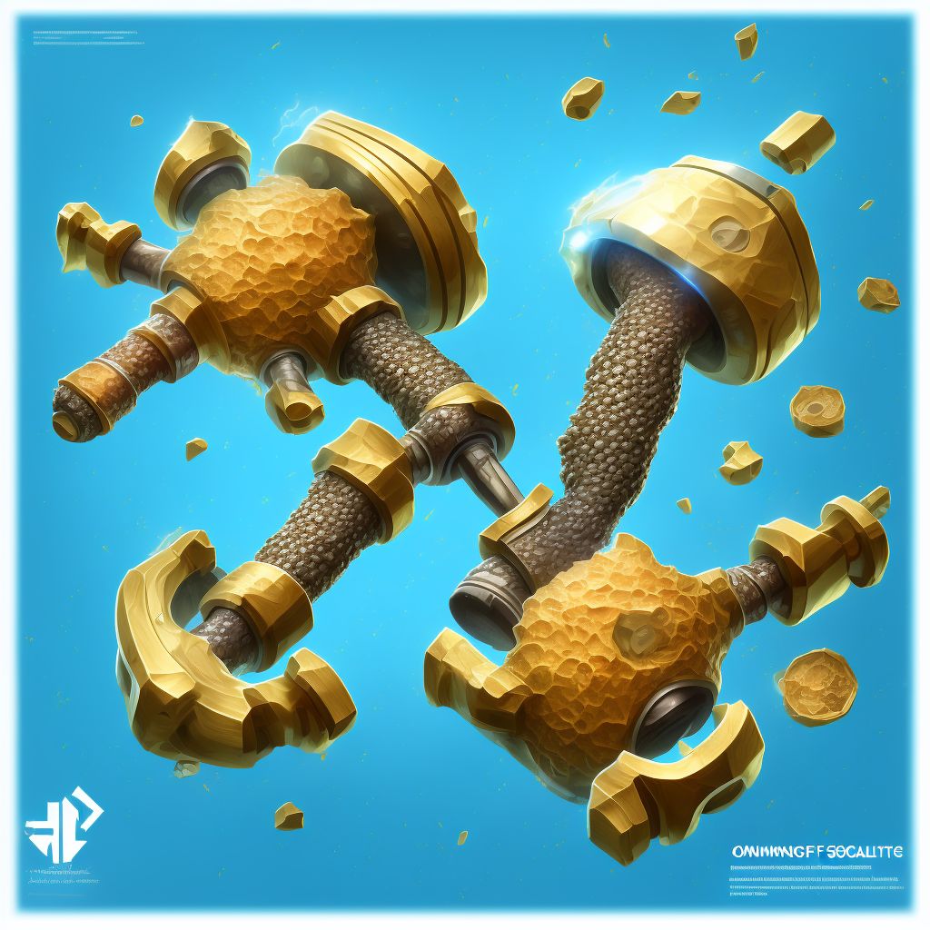 Nondisplaced comminuted fracture of shaft of right tibia, subsequent encounter for closed fracture with malunion digital illustration