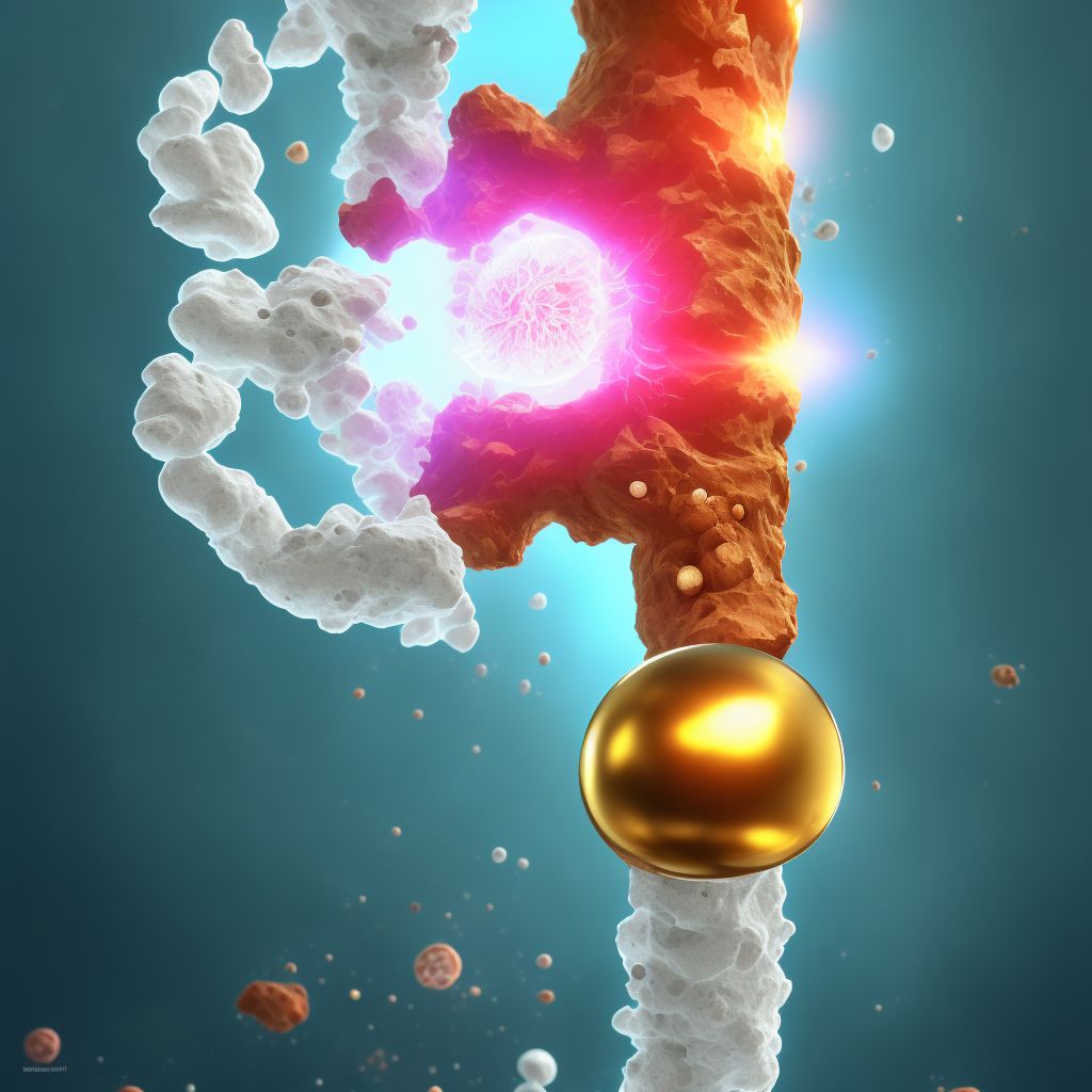 Displaced segmental fracture of shaft of right tibia, sequela digital illustration