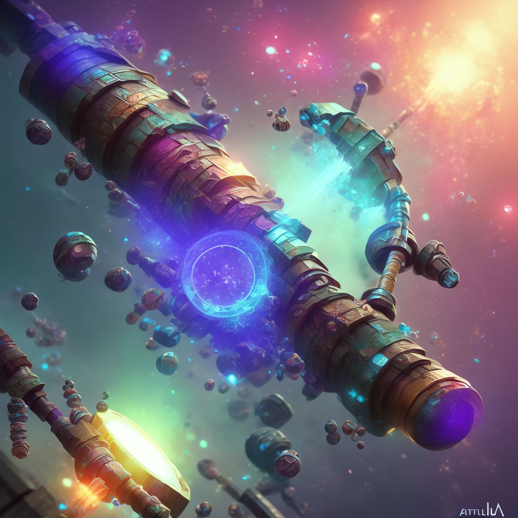Displaced spiral fracture of shaft of left fibula, sequela digital illustration