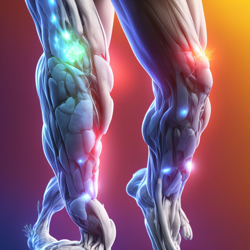Unspecified injury of muscle(s) and tendon(s) of peroneal muscle group at lower leg level, left leg, sequela digital illustration