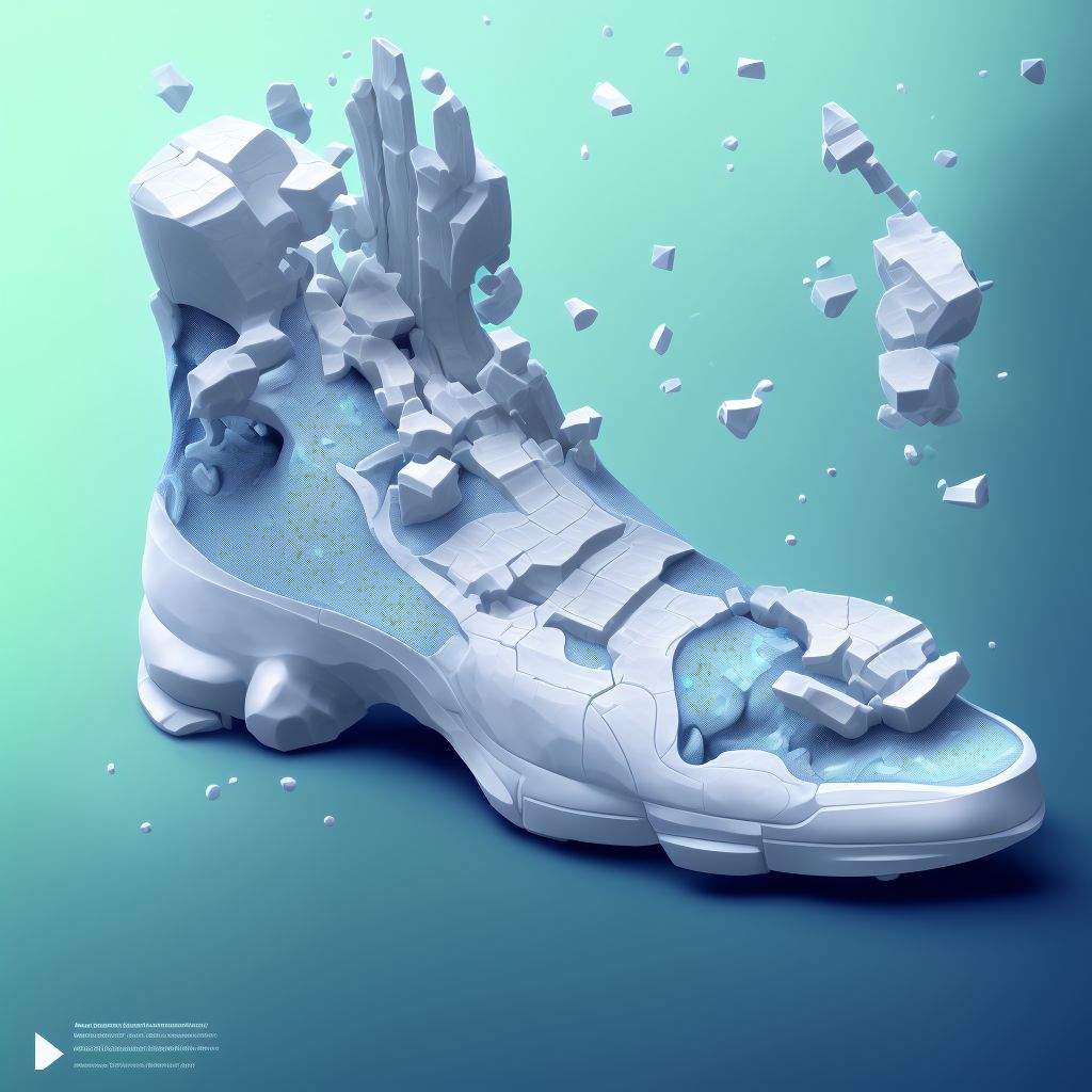 Displaced fracture of cuboid bone of right foot, sequela digital illustration