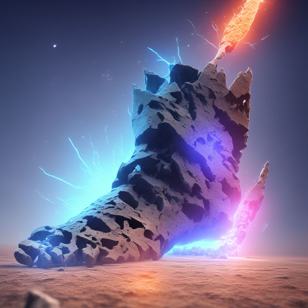 Displaced fracture of lateral cuneiform of left foot, subsequent encounter for fracture with malunion digital illustration