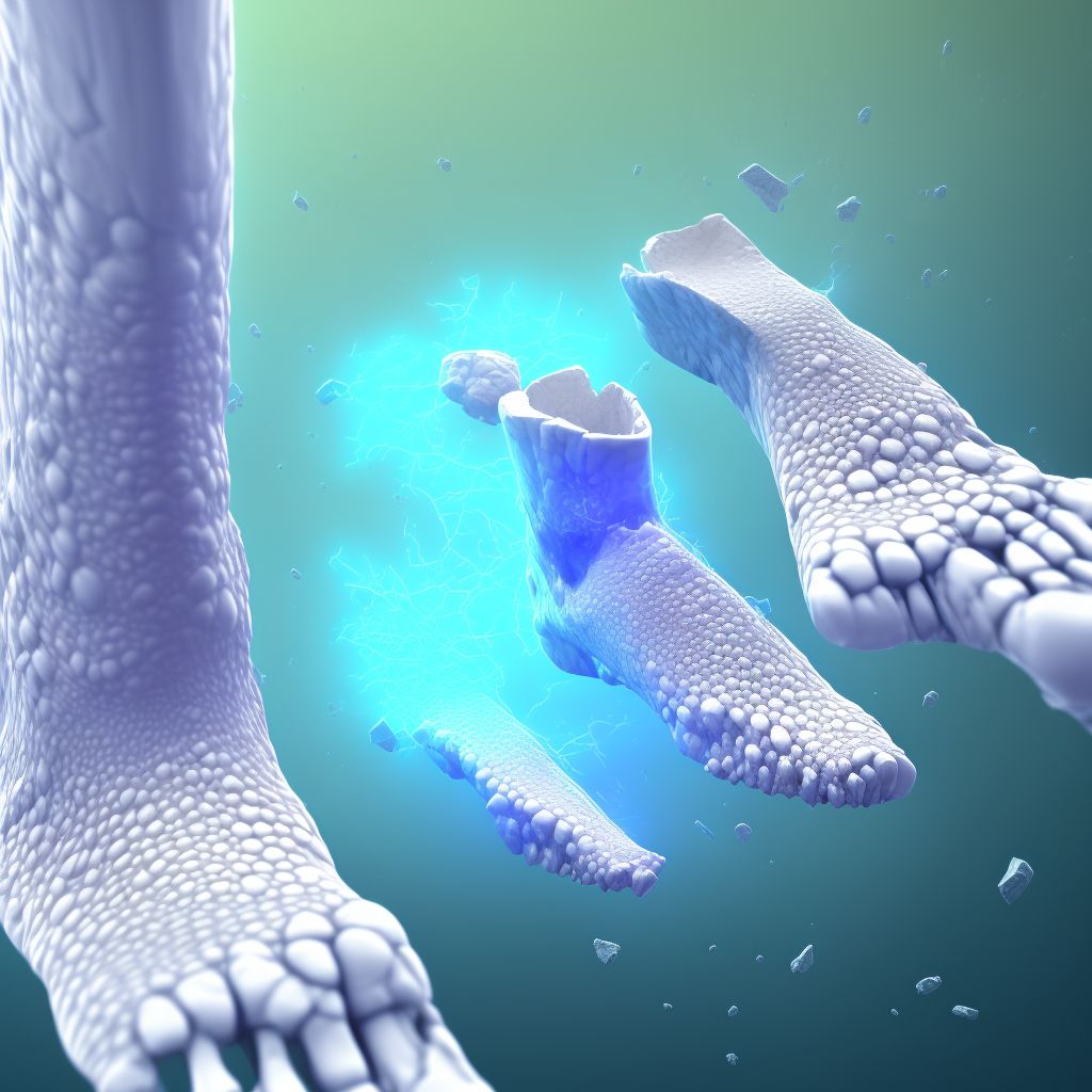 Nondisplaced fracture of lateral cuneiform of right foot, initial encounter for open fracture digital illustration