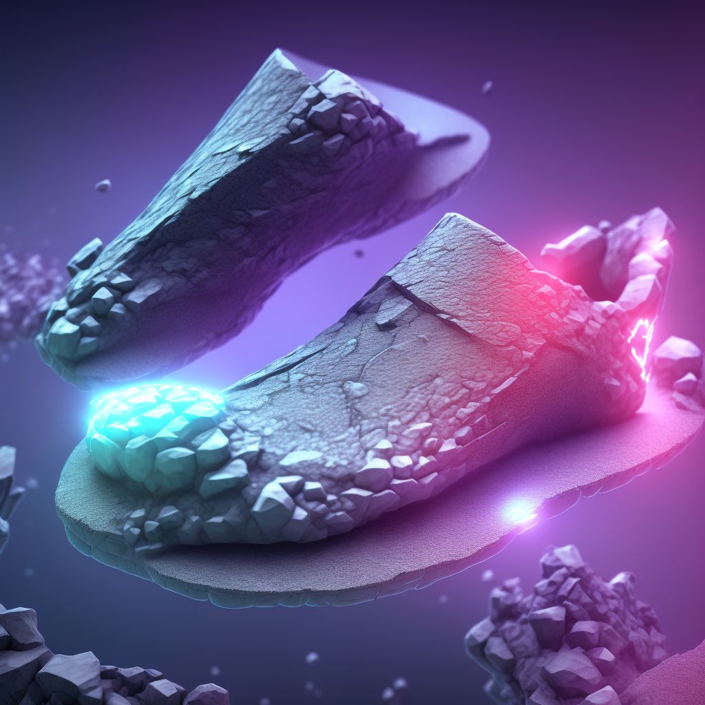 Nondisplaced fracture of lateral cuneiform of right foot, sequela digital illustration