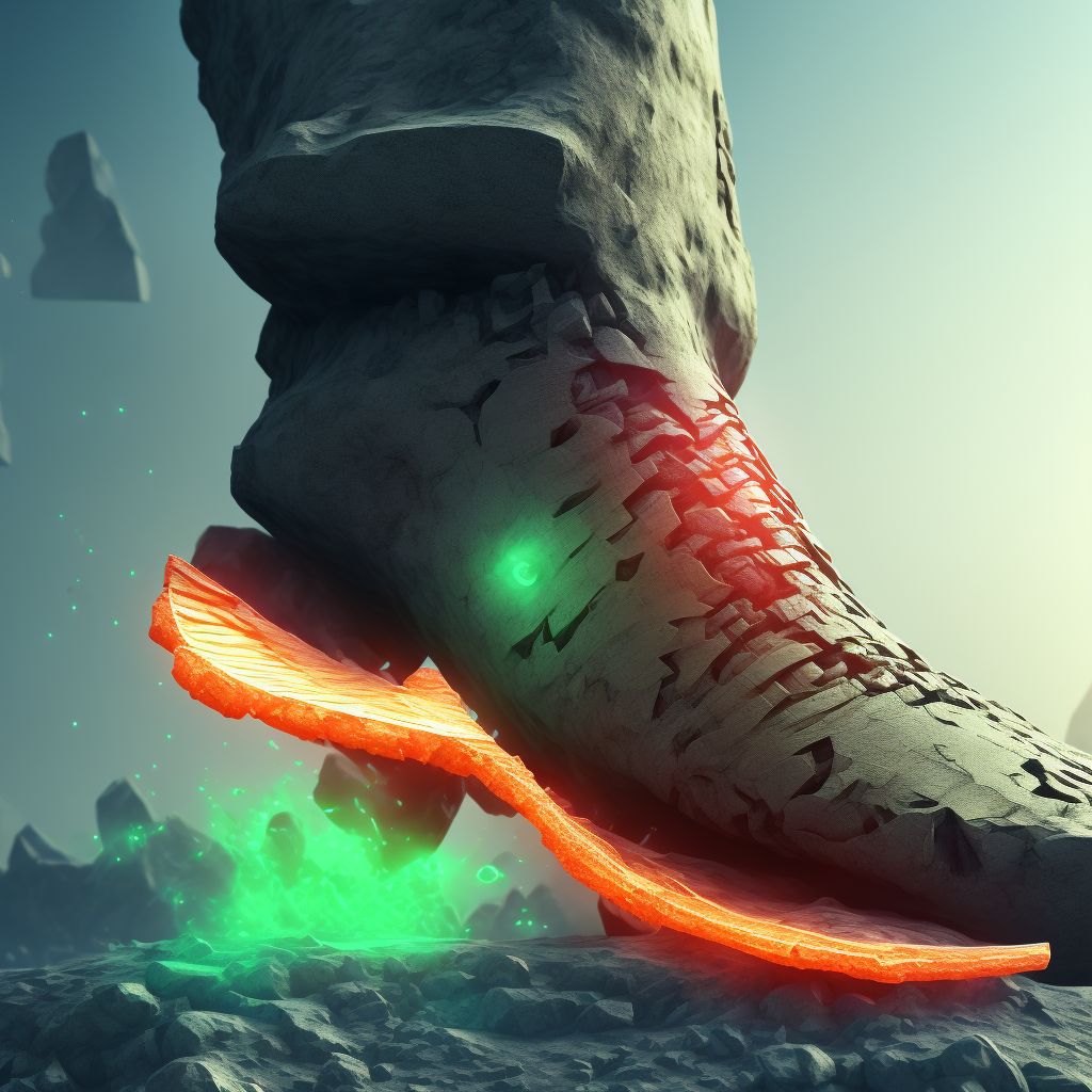 Nondisplaced fracture of lateral cuneiform of left foot, sequela digital illustration