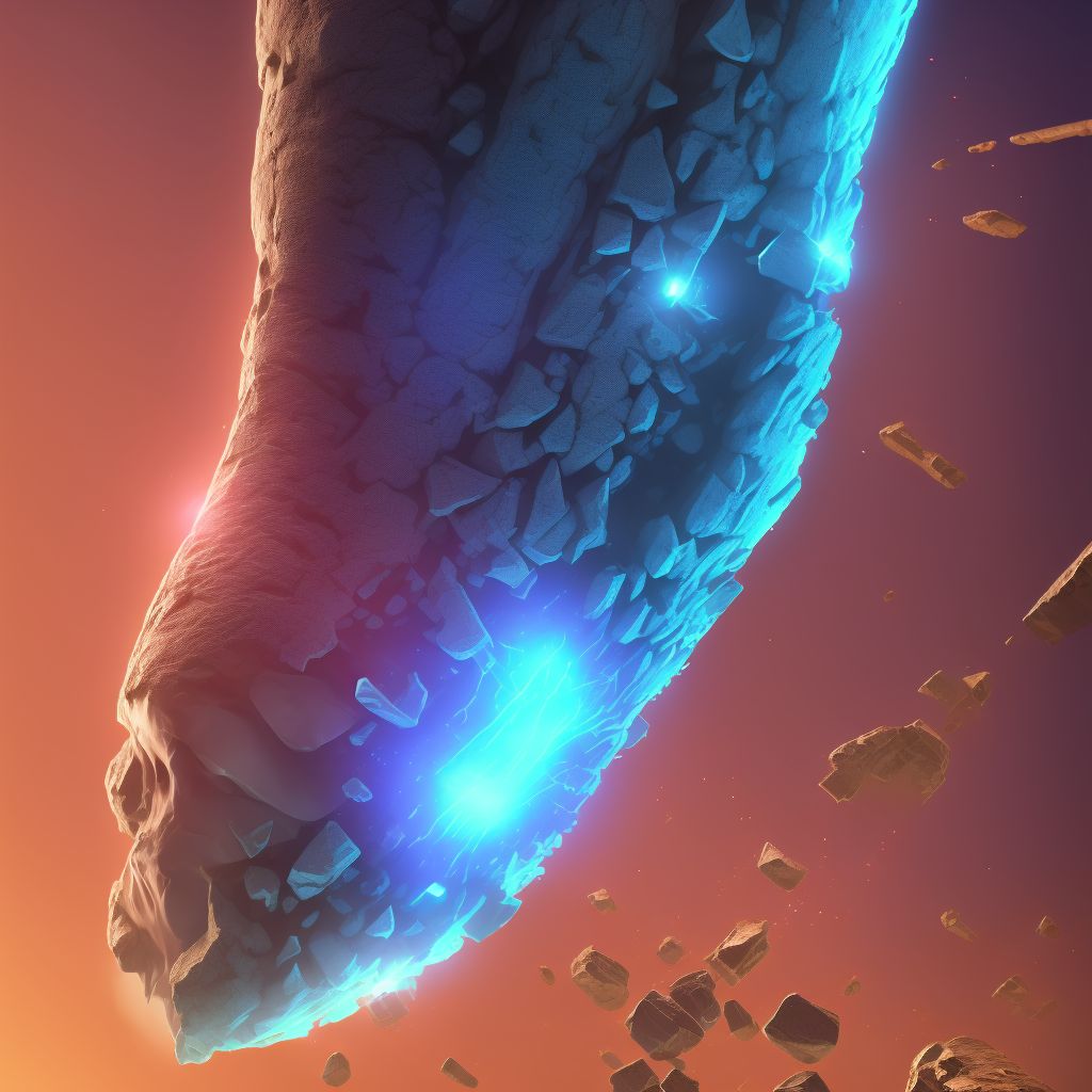 Displaced fracture of intermediate cuneiform of right foot, initial encounter for open fracture digital illustration