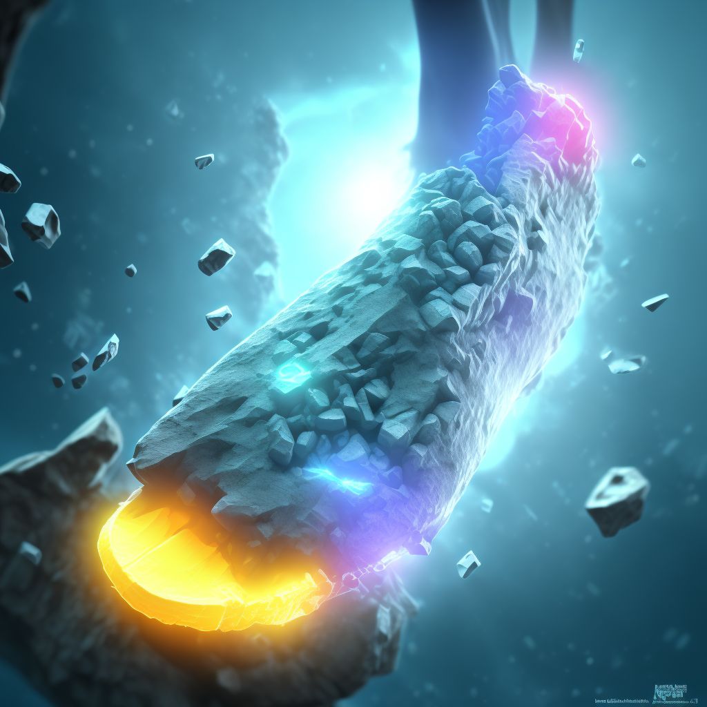 Displaced fracture of intermediate cuneiform of unspecified foot, initial encounter for open fracture digital illustration
