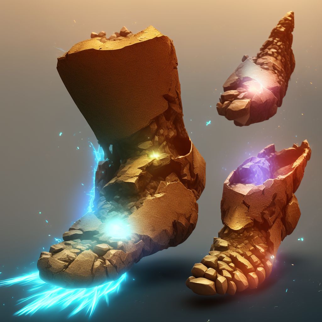Displaced fracture of intermediate cuneiform of unspecified foot, subsequent encounter for fracture with routine healing digital illustration