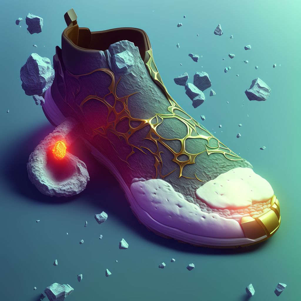Nondisplaced fracture of intermediate cuneiform of left foot, subsequent encounter for fracture with malunion digital illustration