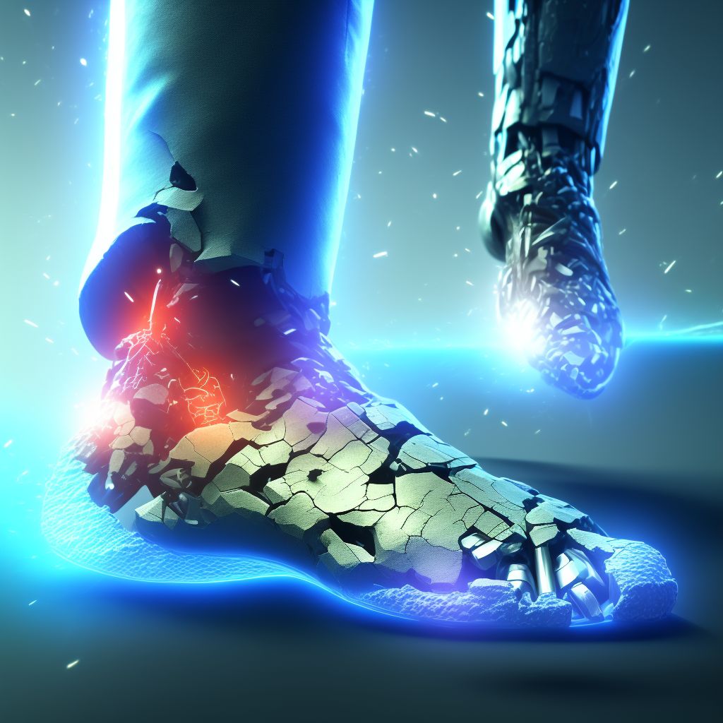 Nondisplaced fracture of medial cuneiform of right foot, initial encounter for closed fracture digital illustration