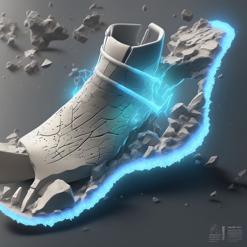 Nondisplaced fracture of medial cuneiform of left foot, initial encounter for open fracture digital illustration