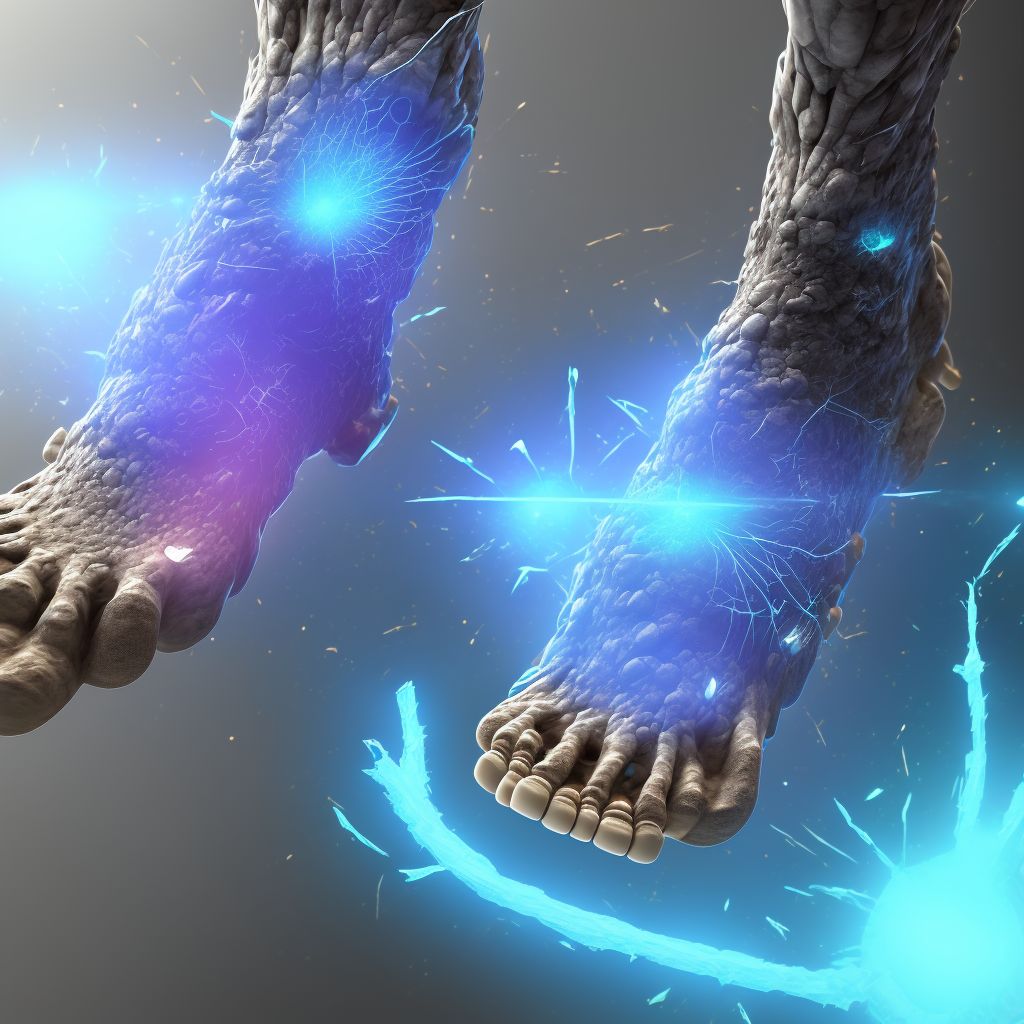 Nondisplaced fracture of medial cuneiform of unspecified foot, initial encounter for open fracture digital illustration