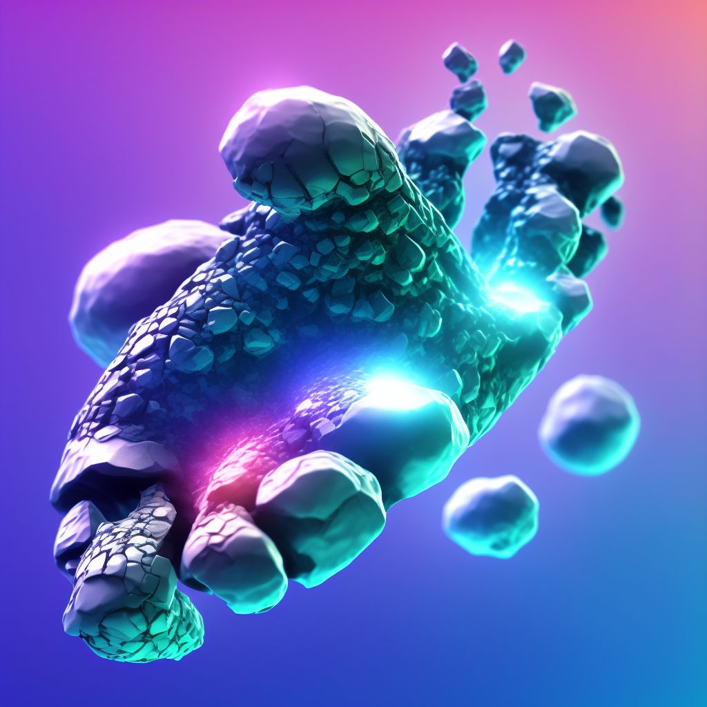 Displaced fracture of navicular [scaphoid] of right foot, initial encounter for closed fracture digital illustration