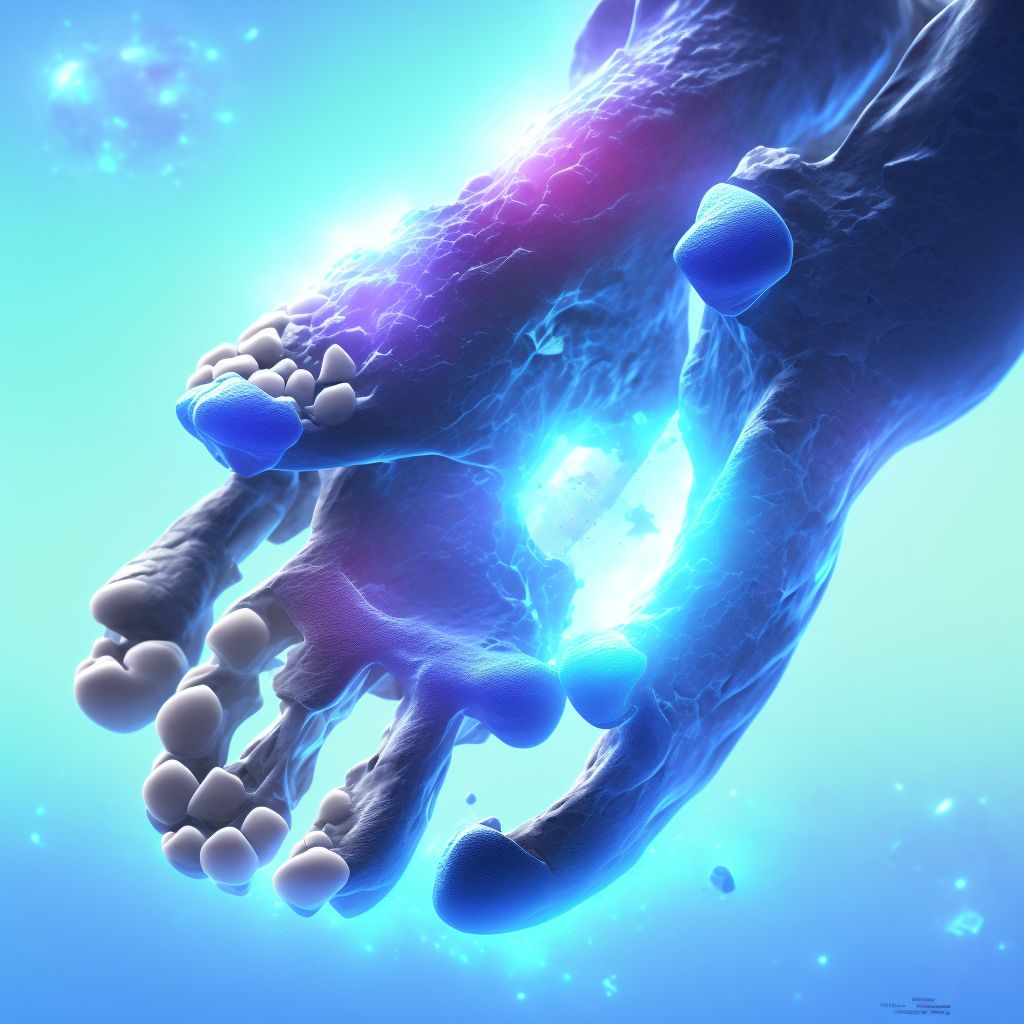 Nondisplaced fracture of navicular [scaphoid] of right foot, initial encounter for closed fracture digital illustration