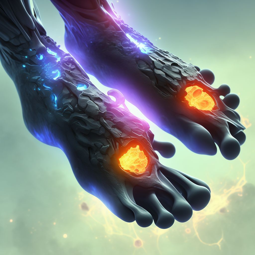 Nondisplaced fracture of navicular [scaphoid] of right foot, initial encounter for open fracture digital illustration