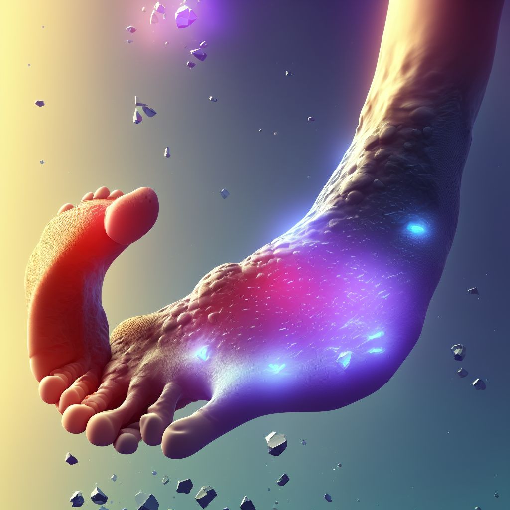 Nondisplaced fracture of navicular [scaphoid] of right foot, subsequent encounter for fracture with delayed healing digital illustration