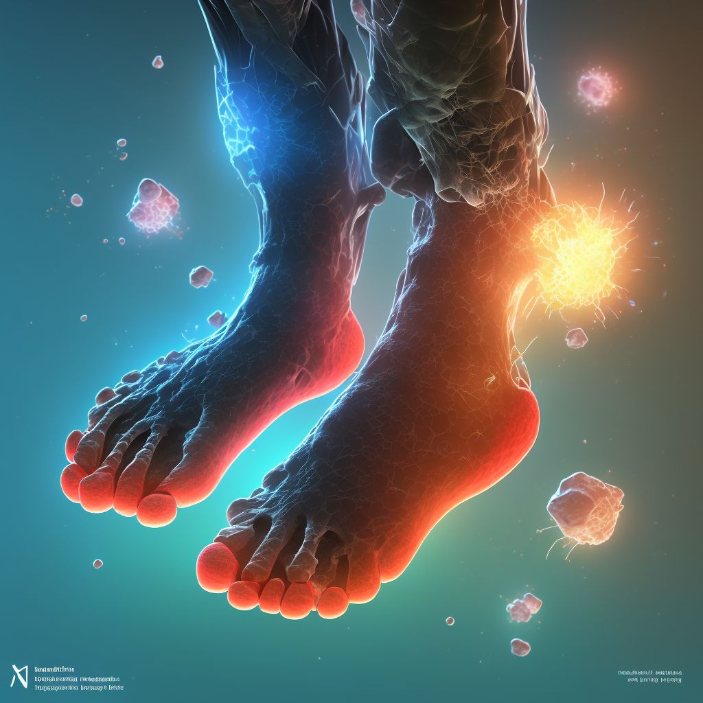 Nondisplaced fracture of navicular [scaphoid] of right foot, sequela digital illustration