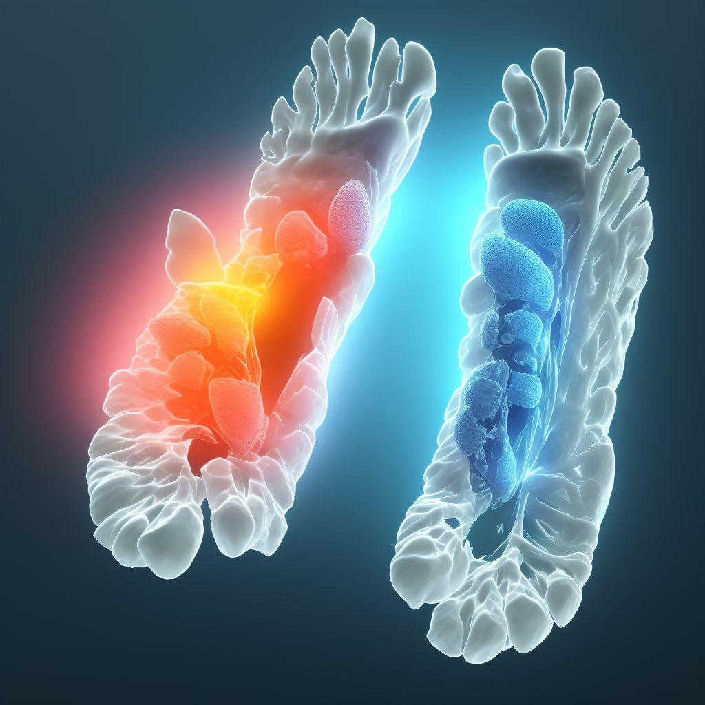 Fracture of unspecified metatarsal bone(s), right foot, subsequent encounter for fracture with malunion digital illustration