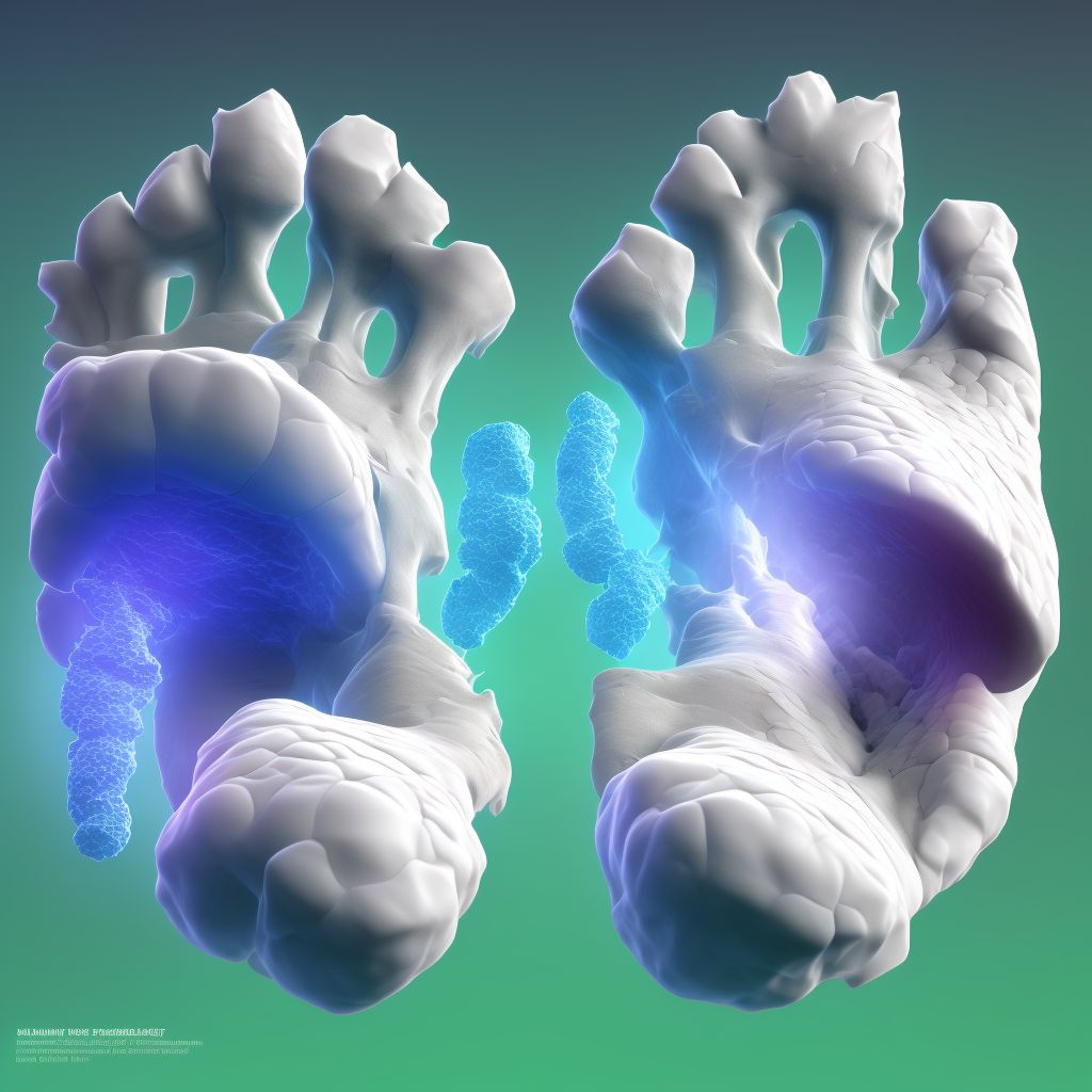 Fracture of unspecified metatarsal bone(s), left foot, subsequent encounter for fracture with nonunion digital illustration