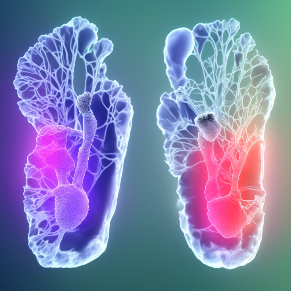 Fracture of unspecified metatarsal bone(s), left foot, sequela digital illustration