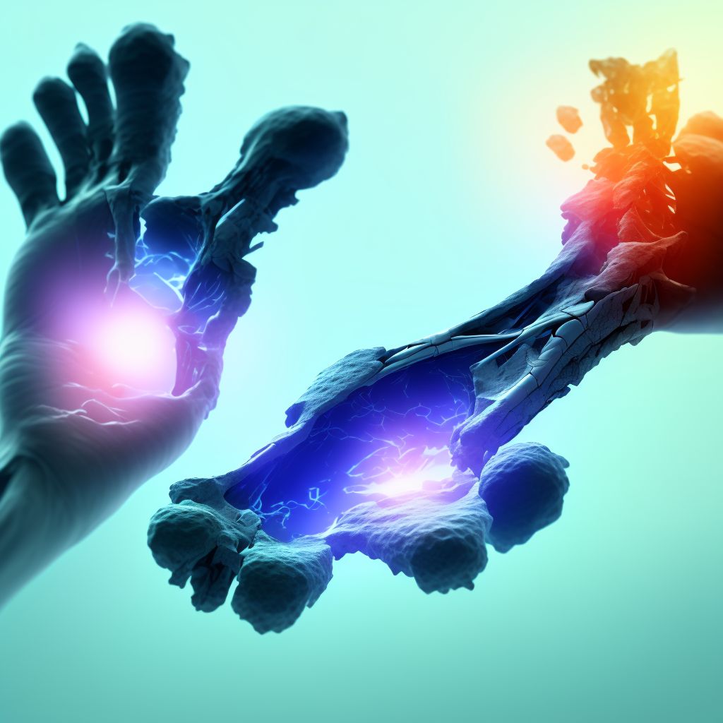 Fracture of unspecified metatarsal bone(s), unspecified foot, initial encounter for open fracture digital illustration