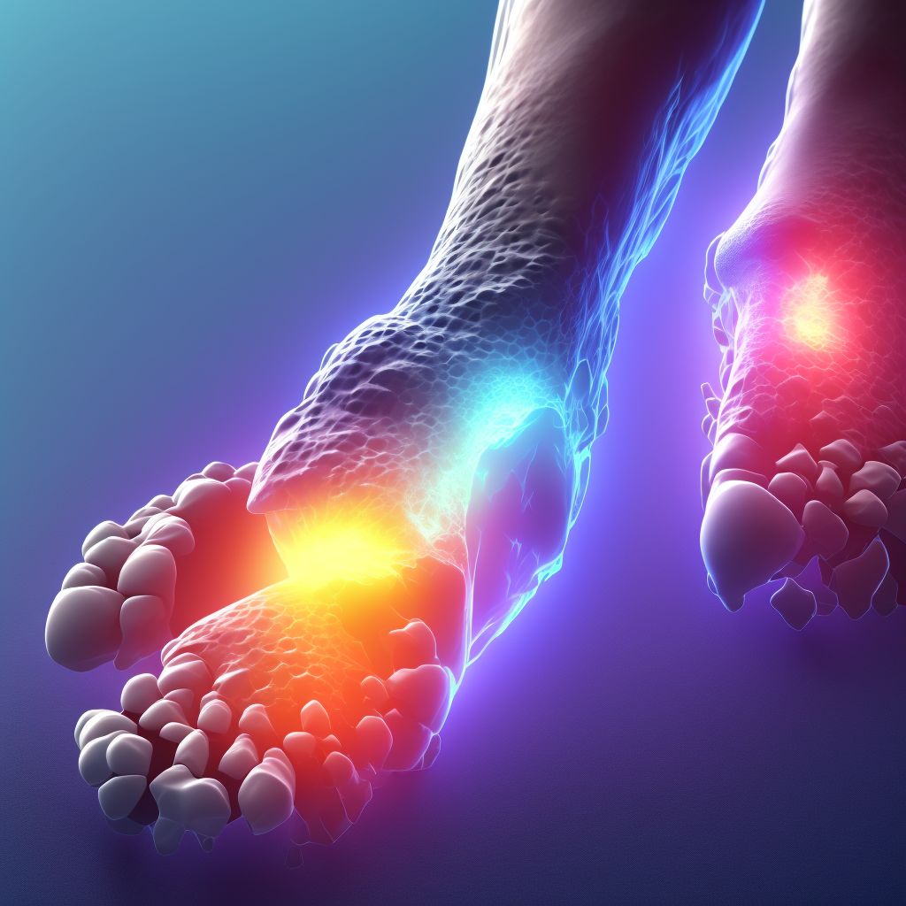 Displaced fracture of first metatarsal bone, unspecified foot, initial encounter for closed fracture digital illustration