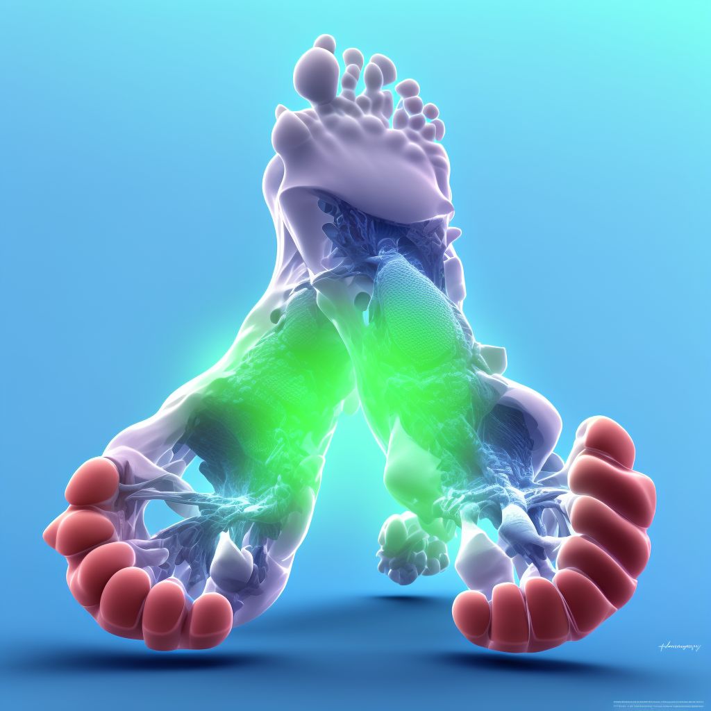 Nondisplaced fracture of first metatarsal bone, right foot, initial encounter for closed fracture digital illustration