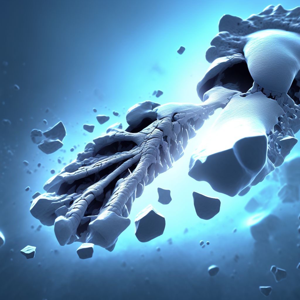Nondisplaced fracture of first metatarsal bone, right foot, subsequent encounter for fracture with nonunion digital illustration