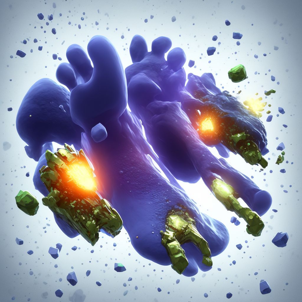 Other fracture of unspecified great toe, subsequent encounter for fracture with malunion digital illustration