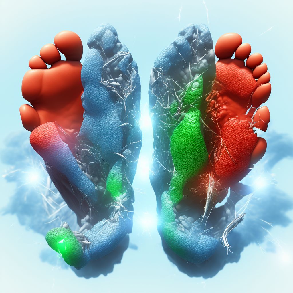 Nondisplaced unspecified fracture of unspecified lesser toe(s), initial encounter for open fracture digital illustration