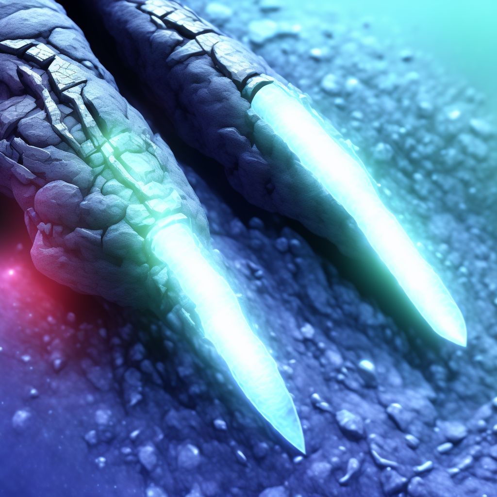 Nondisplaced fracture of distal phalanx of left lesser toe(s), sequela digital illustration