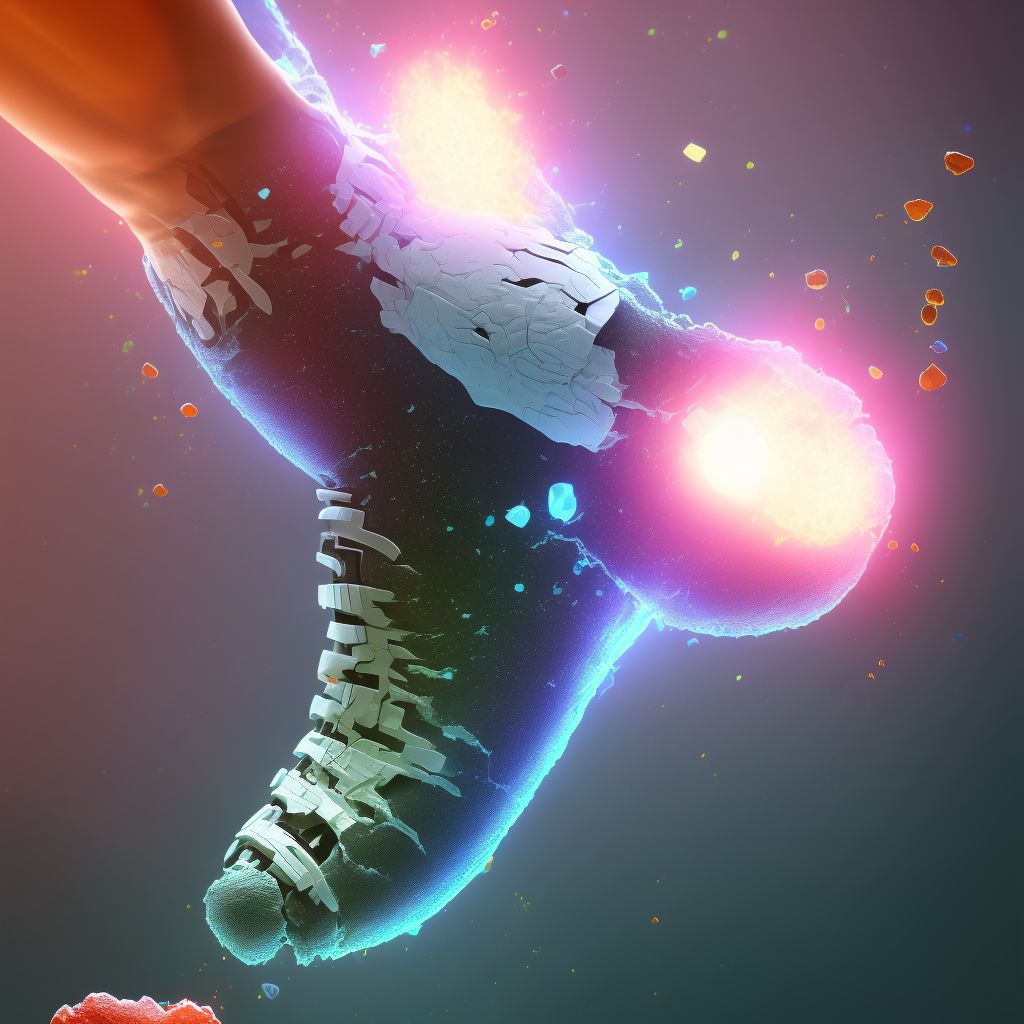Other fracture of left foot, initial encounter for open fracture digital illustration