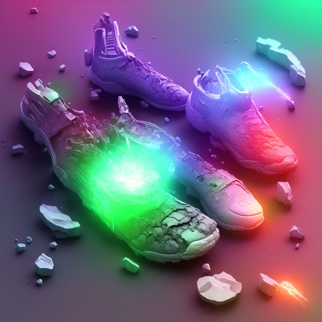 Other fracture of left foot, subsequent encounter for fracture with delayed healing digital illustration