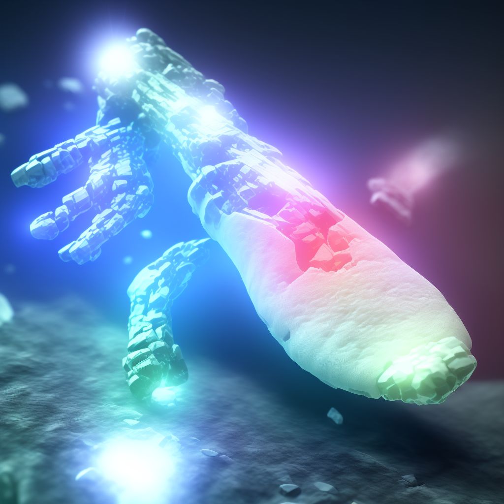 Unspecified fracture of unspecified foot, initial encounter for open fracture digital illustration