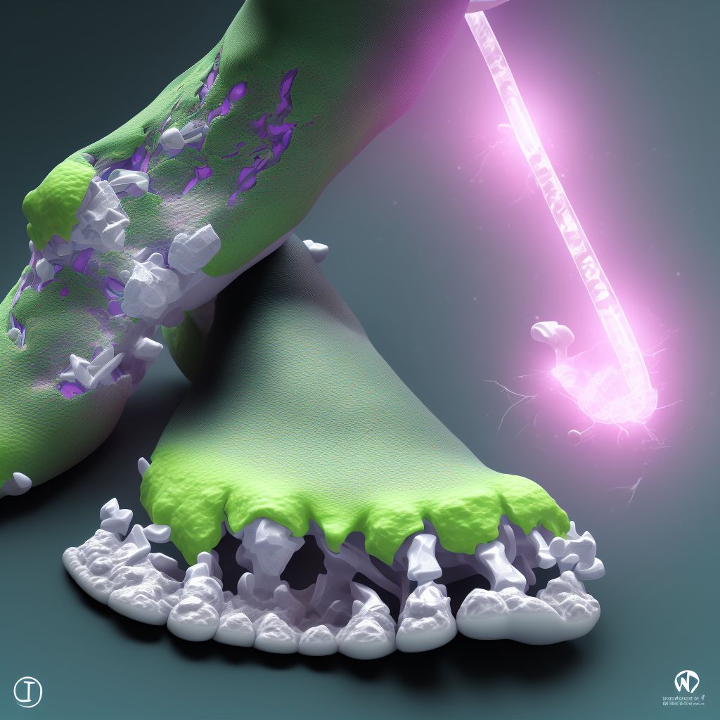 Unspecified fracture of unspecified foot, subsequent encounter for fracture with nonunion digital illustration